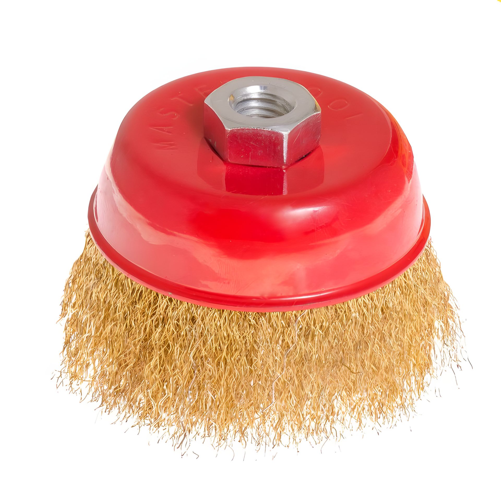 Щетка торцевая из латунированной рифленой проволоки Ø 100 мм М14 MASTERTOOL 19-7110 Щетка торцевая из латунированной рифленой проволоки Ø 100 мм М14 MASTERTOOL 19-7110