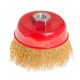Щітка торцева з латунованого рифленого дроту Ø 100 мм М14 MASTERTOOL 19-7110