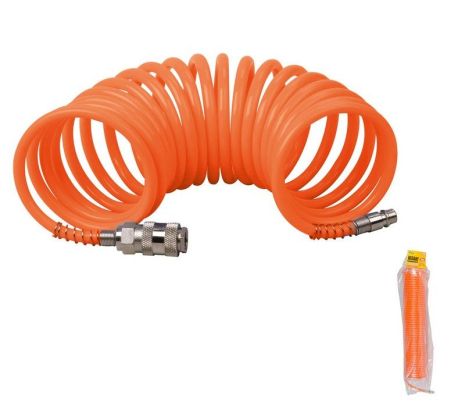 Шланг пневматичний спіральний PE 15 атм 5,5х8 мм 15 із швидкознімними з'єднаннями MASTERTOOL 81-8496 Шланг пневматичний спіральний PE 15 атм 5,5х8 мм 15 із швидкознімними з'єднаннями MASTERTOOL 81-8496