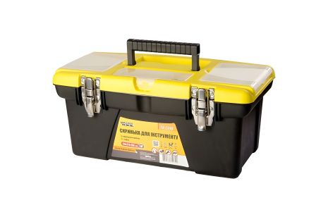 Ящик для инструментов с металлическими замками и съемными органайзерами 16", 415х210х190 мм MASTERTOOL 79-2316