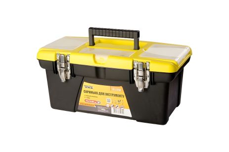 Ящик для инструментов с металлическими замками и съемными органайзерами 16", 415х210х190 мм MASTERTOOL 79-2316