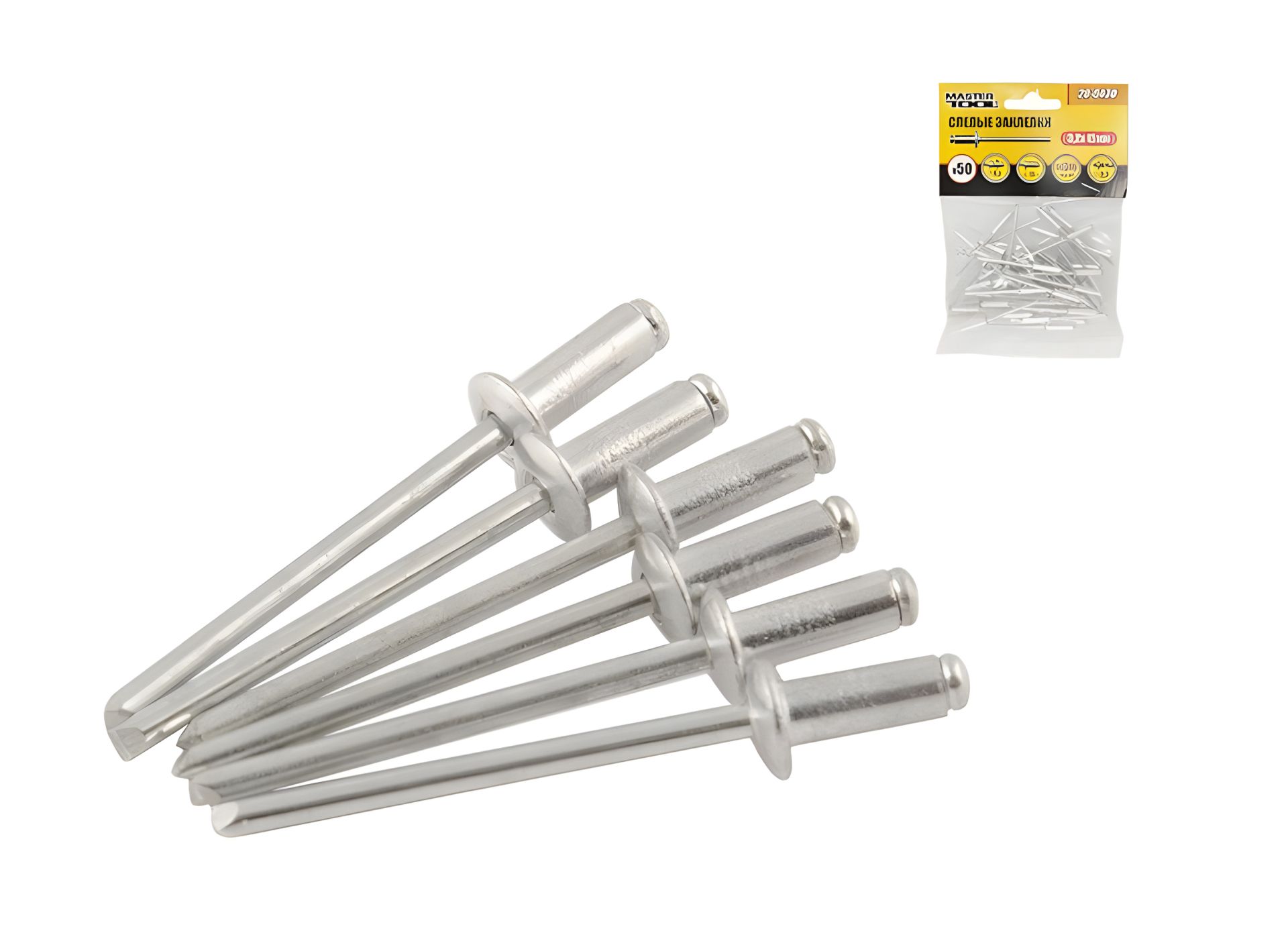 Вытяжные алюминиевые заклепки 3.2х15.00 мм 50 шт MASTERTOOL 20-0470 Вытяжные алюминиевые заклепки 3.2х15.00 мм 50 шт MASTERTOOL 20-0470