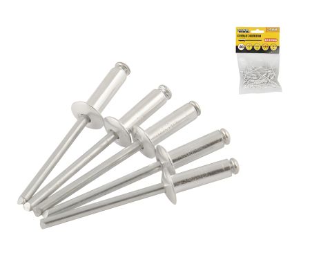 Витяжні заклепки алюмінієві 4.0х6.40 мм 50 шт MASTERTOOL 20-0540