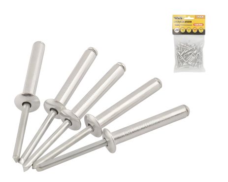 Алюминиевые вытяжные заклепки 4.8х8.00 мм, 50 шт от MASTERTOOL (20-0630) Алюминиевые вытяжные заклепки 4.8х8.00 мм, 50 шт от MASTERTOOL (20-0630)