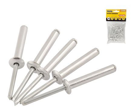 Алюминиевые вытяжные заклепки 4.8х10.16 мм, 50 шт MASTERTOOL 20-0640 Алюминиевые вытяжные заклепки 4.8х10.16 мм, 50 шт MASTERTOOL 20-0640