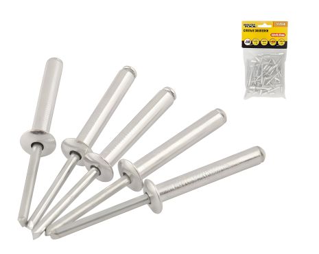 Алюмінієві витяжні заклепки 4.8х10.16 мм 50 шт MASTERTOOL 20-0640