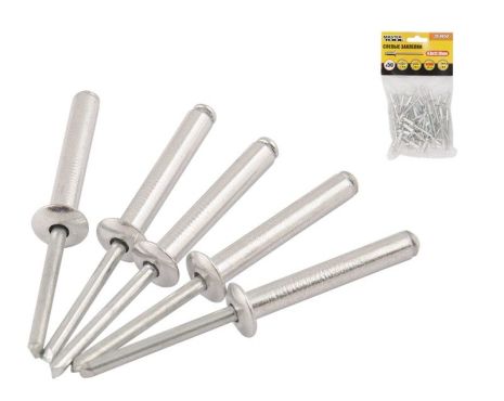 Витяжні алюмінієві заклепки 4.8х12.70 мм 50 шт MASTERTOOL 20-0650