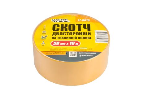 Двухсторонняя лента на тканевой основе 38 мм 10 м MASTERTOOL 77-6810