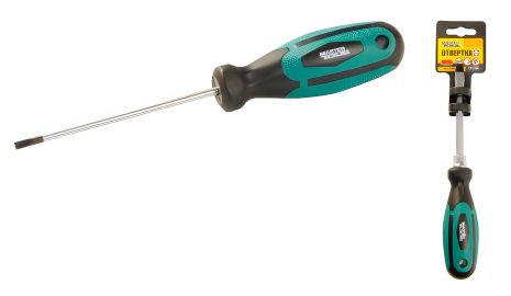 Викрутка SL3х75 мм шліцьова магнітна HEXAGON, ручка з TPR покриттям MASTERTOOL 45-8375