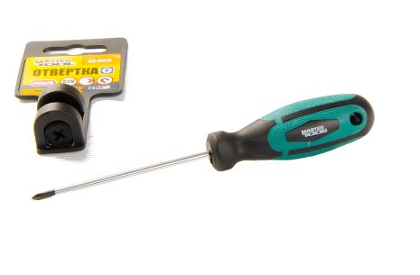 Магнітна хрестова викрутка PH0х75 мм з TPR ручкою, MASTERTOOL 45-8075 Магнітна хрестова викрутка PH0х75 мм з TPR ручкою, MASTERTOOL 45-8075