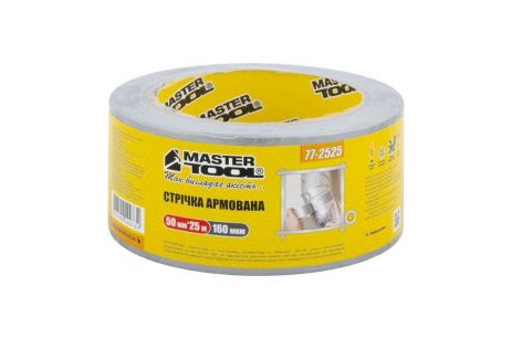 Стрічка армована t 60°C 50 мм 25 м сіра MASTERTOOL 77-2525