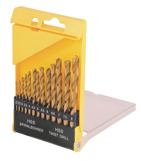 Набір свердл для металу 13 шт HSS 2-8 мм у пластик боксі від MASTERTOOL (11-0413)