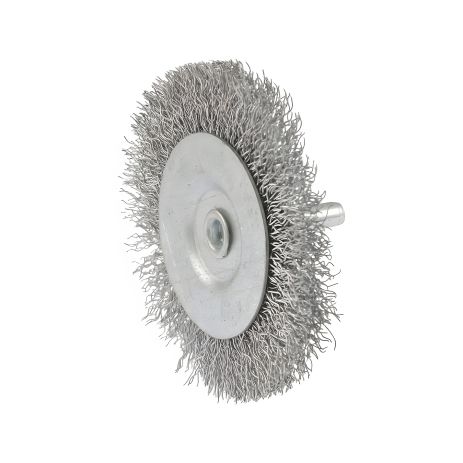 Дискова щітка з рифленого дроту Ø 75 мм зі стрижнем ¼" MASTERTOOL 19-9807