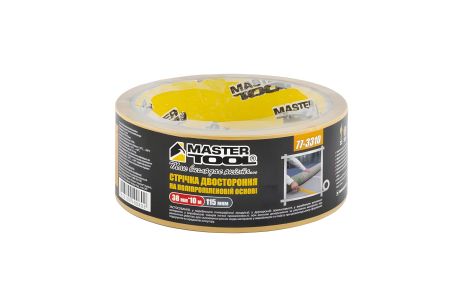 Стрічка двостороння на поліпропіленовій основі 38 мм 10 м MASTERTOOL 77-3310 Стрічка двостороння на поліпропіленовій основі 38 мм 10 м MASTERTOOL 77-3310
