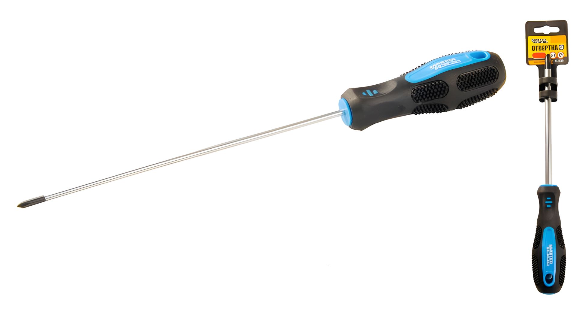 Магнитная крестовая отвёртка PH0х150 мм с TPR покрытием MASTERTOOL 48-5015 Магнитная крестовая отвёртка PH0х150 мм с TPR покрытием MASTERTOOL 48-5015