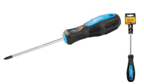 Магнітна хрестова викрутка PH1х100 мм, TPR рукоятка, MASTERTOOL 48-5110