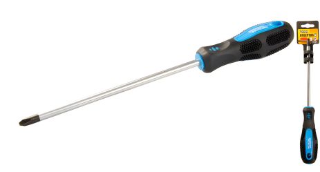 Хрестова викрутка магнітна PH3х200 мм з покриттям ручка TPR, MASTERTOOL 48-5320