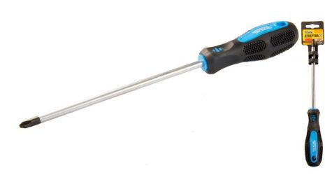 Хрестова викрутка магнітна PH3х200 мм з покриттям ручка TPR, MASTERTOOL 48-5320 Хрестова викрутка магнітна PH3х200 мм з покриттям ручка TPR, MASTERTOOL 48-5320