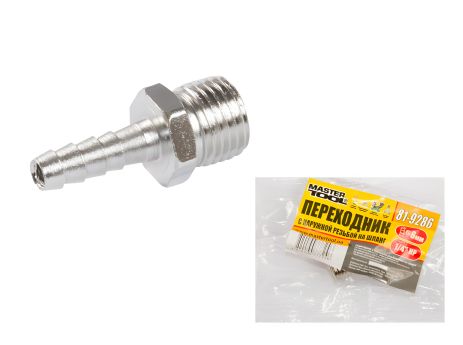 Адаптер с резьбой 1/4" и шлангом 6 мм MASTERTOOL 81-9286 Адаптер с резьбой 1/4" и шлангом 6 мм MASTERTOOL 81-9286