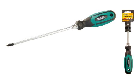 Отвёртка крестовая магнитная HEXAGON PH1x150 мм, ручка с TPR покрытием, MASTERTOOL 45-8115 Отвёртка крестовая магнитная HEXAGON PH1x150 мм, ручка с TPR покрытием, MASTERTOOL 45-8115