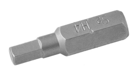 Насадка викруткова HEX4 25 мм 1/4" S2 набір 2 шт MASTERTOOL 10-04-250