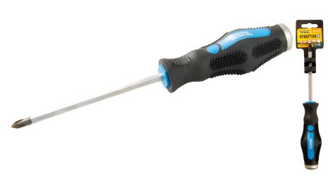 Ударная крестовая отвёртка магнитная PH1х100 мм с TPR покрытием ручки MASTERTOOL 49-5110