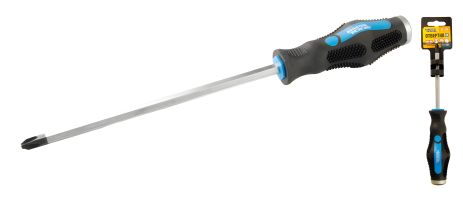 Ударна хрестова викрутка магнітна PH3х200 мм з TPR покриттям ручка MASTERTOOL 49-5320