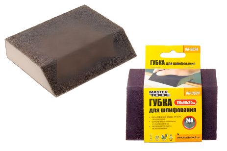 Шлифовальная губка ТРАПЕЦИЯ Р240 110х90х25 мм MASTERTOOL 08-0624 Шлифовальная губка ТРАПЕЦИЯ Р240 110х90х25 мм MASTERTOOL 08-0624