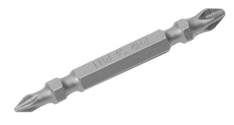 Насадка викруткова двостороння PH1/PH2 65 мм 1/4" S2 набір 2 шт MASTERTOOL 10-12-650