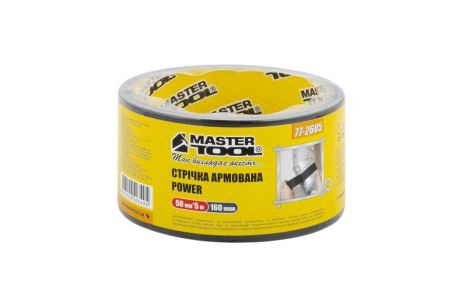 Стрічка армована POWER t 70°C 50 мм 5 м чорна MASTERTOOL 77-2605