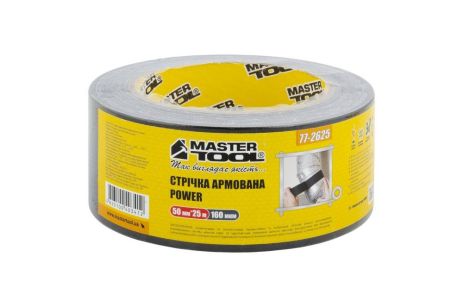 Лента армированная POWER t 70°C 50 мм 25 м черная MASTERTOOL 77-2625