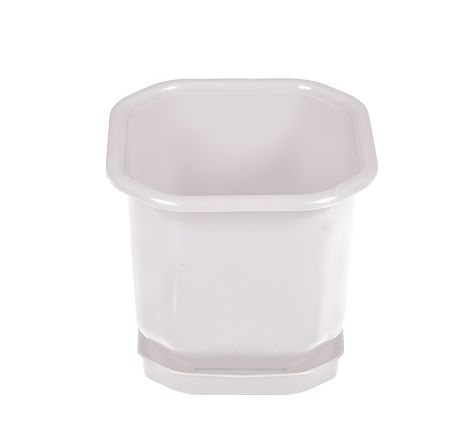 Квітковий білий горщик 12х12 см з піддоном, MASTERTOOL 92-8000