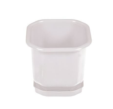 Белый цветочный горшок 12x12 см с поддоном MASTERTOOL 92-8000