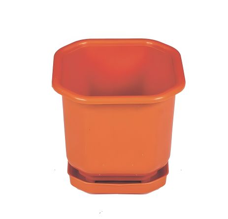 Горщик для квітів 12х12 см з піддоном коричневий MASTERTOOL 92-8001