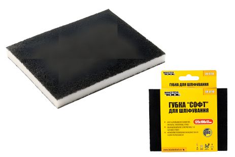 Шлифовальная губка СОФТ Р180 125х100х12 мм MASTERTOOL 08-0718