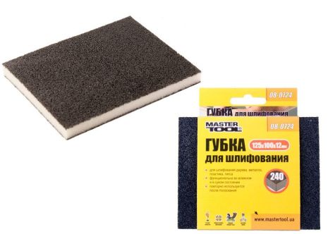 Шліфувальна губка СОФТ Р240 125х100х12 мм MASTERTOOL 08-0724 Шліфувальна губка СОФТ Р240 125х100х12 мм MASTERTOOL 08-0724