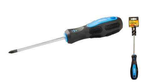 Крестовая отвёртка магнитная PH2х100 мм с TPR ручкой MASTERTOOL 48-5210 Крестовая отвёртка магнитная PH2х100 мм с TPR ручкой MASTERTOOL 48-5210