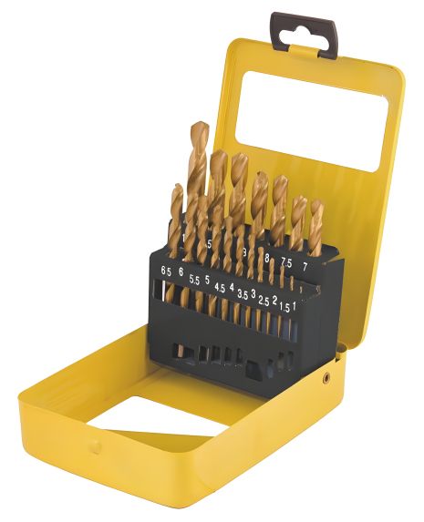 Набір свердел для металу 19 шт HSS ТИТАН 1-10 мм metal box MASTERTOOL 11-0319 Набір свердел для металу 19 шт HSS ТИТАН 1-10 мм metal box MASTERTOOL 11-0319