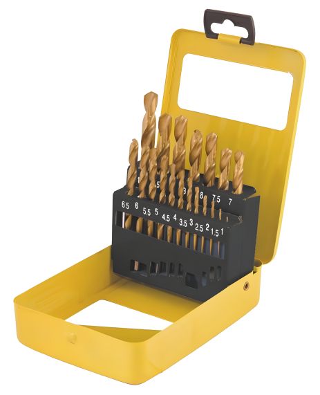 Набір свердел для металу 19 шт HSS ТИТАН 1-10 мм metal box MASTERTOOL 11-0319