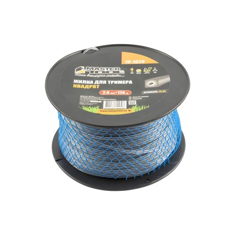 Лісочка для тримера КВАДРАТ АРМОВАНИЙ MASTERTOOL 2,40 мм 174 м котушка 19-1925