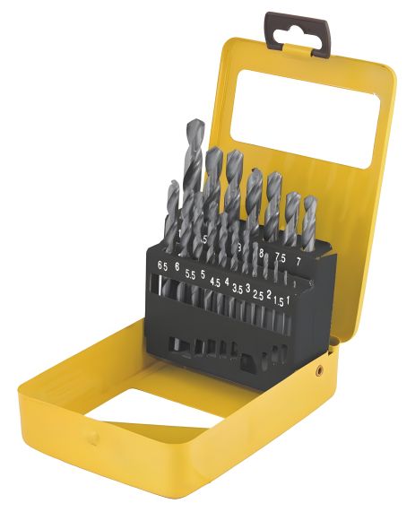 Комплект сверл для металу 19 шт HSS WHITE 1-10 мм metal box MASTERTOOL 11-0119
