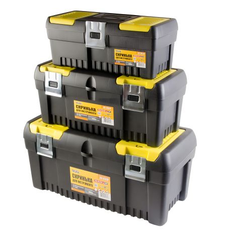 Инструментальные ящики набор 3 шт с металлическими замками MASTERTOOL 79-2005 Инструментальные ящики набор 3 шт с металлическими замками MASTERTOOL 79-2005
