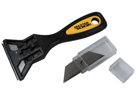 Скребок для фарби з комплектом лез 10 шт, MASTERTOOL 17-1001 Скребок для фарби з комплектом лез 10 шт, MASTERTOOL 17-1001