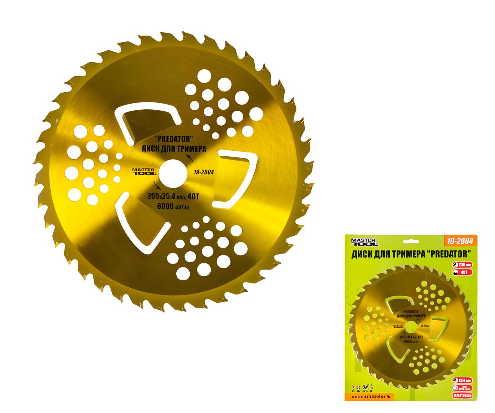 Триммерный диск "PREDATOR" 255х25.4х40Т закалённый с победитовой напайкой MASTERTOOL (19-2004) Триммерный диск "PREDATOR" 255х25.4х40Т закалённый с победитовой напайкой MASTERTOOL (19-2004)