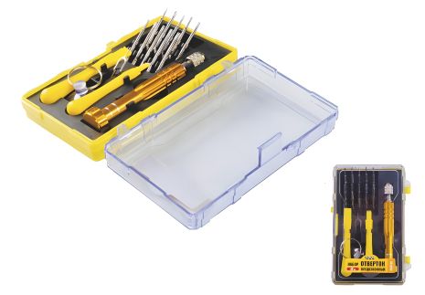 Набор отверточных насадок с держателем для мобильных телефонов 15 шт MASTERTOOL 40-0163