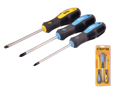 Викрутки набір 3 шт PH1х100/PH2х100/SL5х100 MASTERTOOL 40-1504
