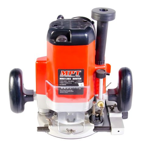 Фрезерна машина PROFI 1950 Вт 5000-22000 об/хв цанга 6-12 мм, хід фрези 65 мм, аксесуари 8 шт, MASTERTOOL (MRU1203)