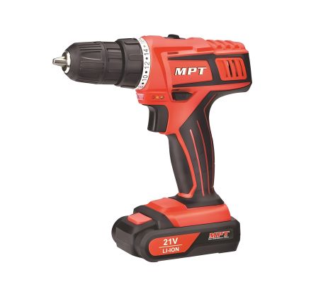 Аккумуляторная дрель-шуруповерт 21 V Li-ion 1.5 Ач с 2 скоростями 10 мм 2 АКБ и кейс MASTERTOOL MCDT2126.B2 Аккумуляторная дрель-шуруповерт 21 V Li-ion 1.5 Ач с 2 скоростями 10 мм 2 АКБ и кейс MASTERTOOL MCDT2126.B2