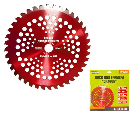 Триммерный диск "DRAGON" 255х25.4х40Т с победитовой напайкой MASTERTOOL 19-2002