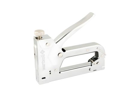 Степлер пружинний MASTERTOOL FX-1101, скоба R53 4-14 мм, плавне регулювання сили удару, корпус метал/хром